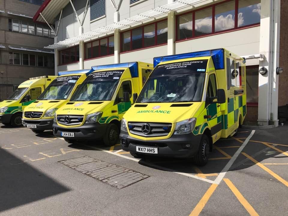 Parked Ambulances